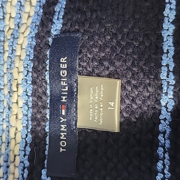 TOMMY HILFIGER Blue Striped Blazer Jacket Size 14 - Picture 6 of 6